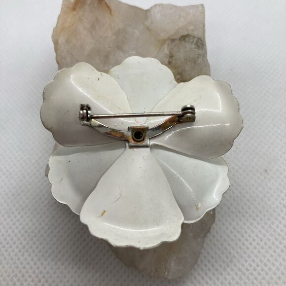 Vintage Lot of 3 Gold Tone Pin Brooch Floral Mod M Jent Gold & White Flower - Picture 10 of 16